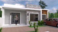 33×25 Feet Modern House Plan 10×7.5 Meter 2 Beds 2 Baths Terrace (A4 Hard Copy)