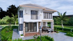 Custom House Plans 30×36 Feet 9×11 Meter 4 Beds 3 Baths Hip Roof (A4 Hard Copy)