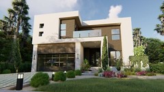 BLUEPRINTS CONTEMPORARY TWO STORY HOUSE PLAN ARCHUP #101