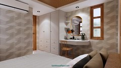 10×20 Feet Small House 3×6 Meter 1 Bed 2 Baths Shed Roof PDF Plan (A4 Hard Copy)