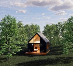 Modern ADU Cabin Plans 20×19 – Yosemite Guest House – Tiny Home Blueprints