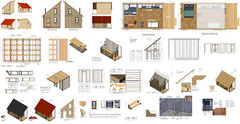 13’x31′ Tiny House Home Cabin Loft DIY Architecture Build Plans, PDF Download.