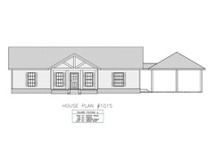 Ranch House Plans 1602 SF 3 Bed 2 Bath Open Floor – Split BR (Blueprints) #1015