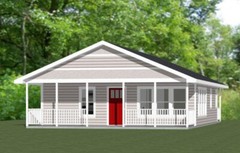 28×32 House — 2 Bedroom 1 Bath — 895 sq ft — PDF Floor Plan — Model 1G