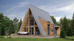 35’x51’ 3 Beds, 2 Baths Charming A-Frame Architectural Build Plans PDF Download.