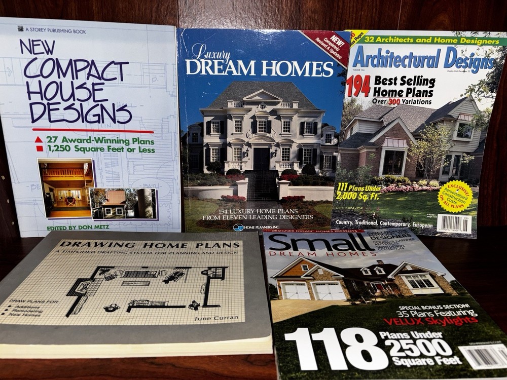 Lot of 5 Architectural Designs/Home Plans Books/Publications Lot#1
