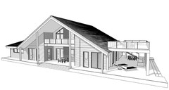 100’x54’ 4-Beds 4-Baths Charming A-Frame Architectural Build Plans PDF Download