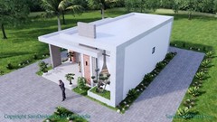 26×36 Feet House Plans 8×11 Meter 2 Beds 2 Baths Terrace Roof PDF (A4 Hard Copy)