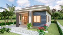 One Story House 10×11 Meter 33×36 Feet 3 Bedrooms Hip Roof PDF (A4 Hard Copy)