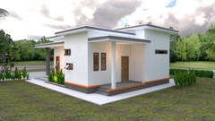 Mini House Designs 10.7×10.5 Meter 35×34 Feet 2 Bed Flat Roof PDF (A4 Hard Copy)