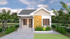 House Design 3d 7.5×8.5 Meter 25×28 Feet 2 bedrooms Gable Roof (A4 Hard Copy)
