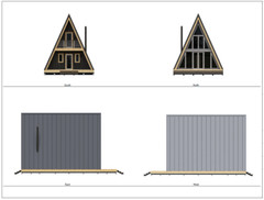 22’x42′ Tiny House Plan 1 Bed, 1 Bath Architectural Build Plans PDF Download