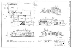 Southwestern style cottage plans, adobe home, printed architectural drawing