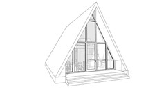 23’x41’ 1 Bed 1 Bath Modern A-Frame Cabin Architectural Build Plans PDF Download