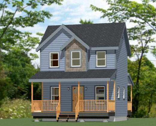 20×16 Tiny House — PDF Floor Plan — 599 sq ft — Model 9A