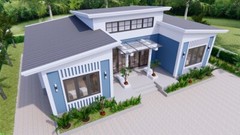 House Plans 13×7.5 Meter 43×25 Feet 3 Beds 2 Baths Shed Roof (A4 Hard Copy)