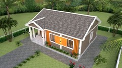 30×23 Feet Small House 9×7 Meter 2 Bed 1 Bath Gable Roof PDF Plan (A4 Hard Copy)