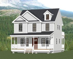 24×24 House — 3 Bedroom 3 Bath — 1,143 sq ft — PDF Floor Plan — Model 2A