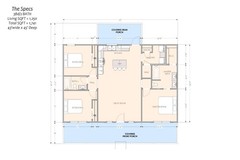 1,250 Sqft (Living) Modern Farm House with – 3 Bd, 2 Ba,
