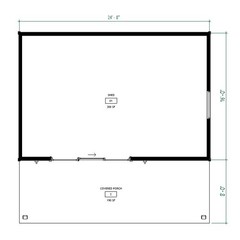 Pool Houses & Cabanas Plans- Backyard Shed with Covered Porch Blueprints