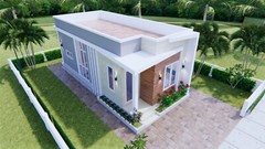Modern Small House Plan 44×9 Meter 13×30 Feet 2 Beds 1 Bath Slap (A4 Hard Copy)