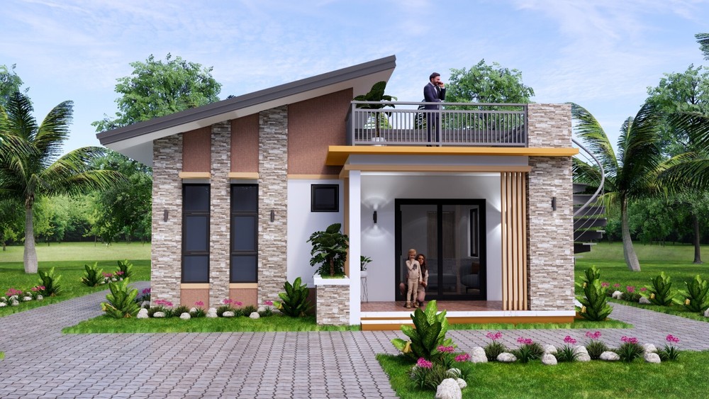 26×36 Feet Small House Plan 8×11 Meter 3 Beds 2 Baths Shed PDF (A4 Hard Copy)