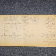 Vintage House Blueprint 33×17 1964 Mid Century Modern Drawing Art Glen Ellyn IL