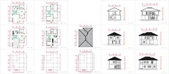 Small House Design 8×10 Meter 27×40 Feet 4 Beds 3 Baths Hip Roof (A4 Hard Copy)