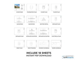 30′ x 42′ A-Frame Modern Getaway Cabin Architectural Plans – PDF Download