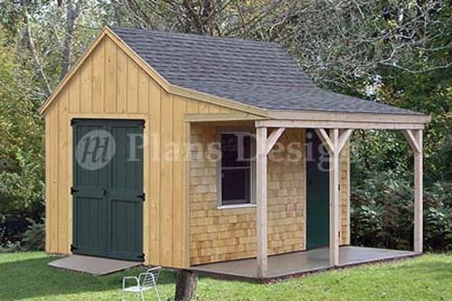 12′ x 12′ Cottage / Cabin Shed Plans / Blueprints 81212
