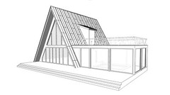63’x59’ 3 Beds, 2.5 Baths Cozy A-Frame House Architectural Plans PDF Download.