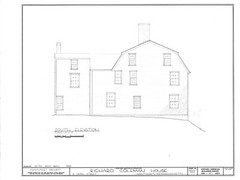 Colonial gambrel roof house plan, Early American, printed architectural drawings