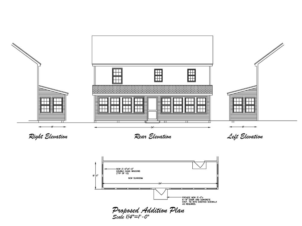 34×8 SUNROOM ARCHITECTURAL PLANS 3 SEASON ROOM – PLANS 34×8 SHD
