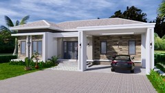House Plans 14×11 Meter 46×36 Feet 3 Beds 2 Baths Hip Roof (A4 Hard Copy)