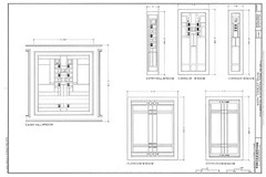 Frank Lloyd Wright Prairie Style home, architectural drawings, Coonley House