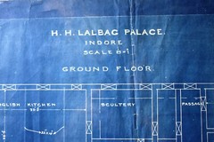 Antique Lal Bagh Palace Indore Architectural Plan & Lay-Out Of Ground Floor 1926