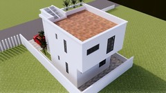 25×30 Feet Small House Plan 7.5×9 Meter 4 Beds 5 Baths Terrace (A4 Hard Copy)