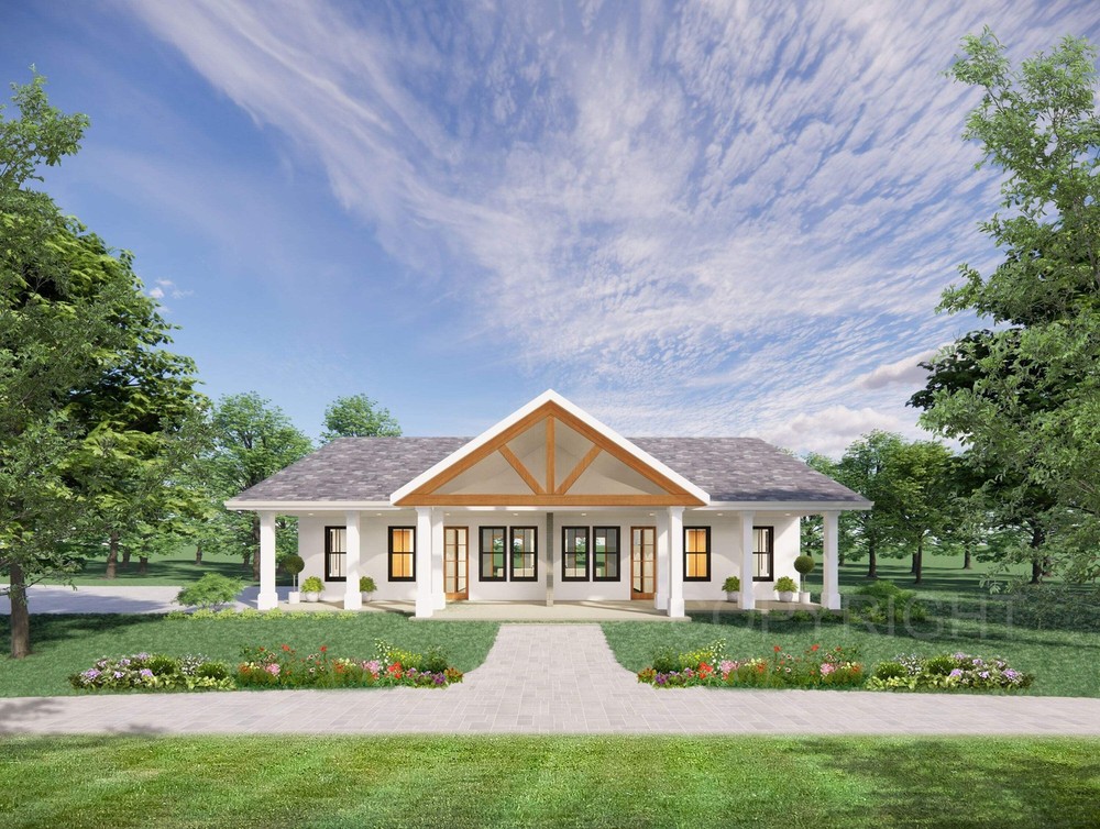 Gable Truss Duplex House Plan – 1820 SF – Modern Multifamily Investment Property