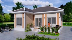 30×30 Feet Small House 9×9 Meter 2 Beds 2 Baths Hip Roof PDF & (A4 Hard Copy)
