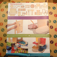 Vintage Kid Made Modern Design Your Own Modern House Craft Kit. Wood & Paper.