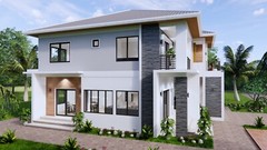 36×40 Feet Modern House Plan 11×12 Meter 4 Beds 4 Baths Hip Roof (A4 Hard Copy)