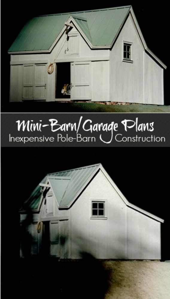 Mini Car Barn Plans with Lofts – 3 Different Sets of Pole-Barn Plans (G8)