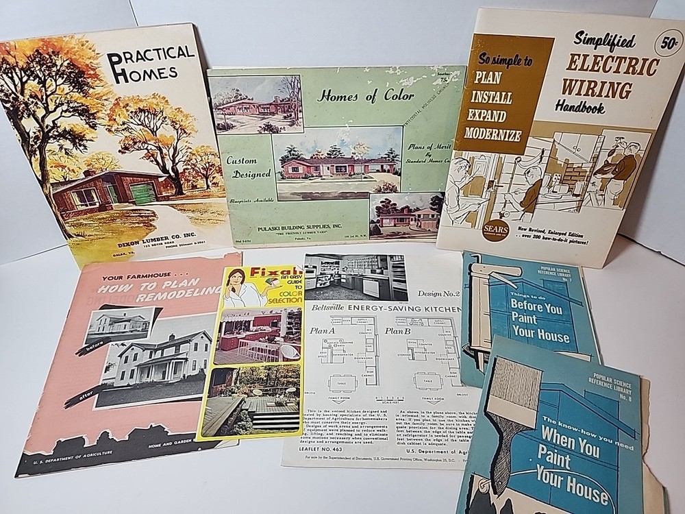 8x 40s 50s 60s Home Plans Design Catalogs Blueprints Wiring Remodeling Paint