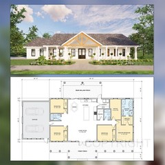Barndominium House Plan Design 2100 SF 4 Bed 3 Bath Garage – Drawings Blueprints