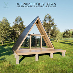 A-Frame Cabin House Plans PDF | Modern Small House Design | Digital Download