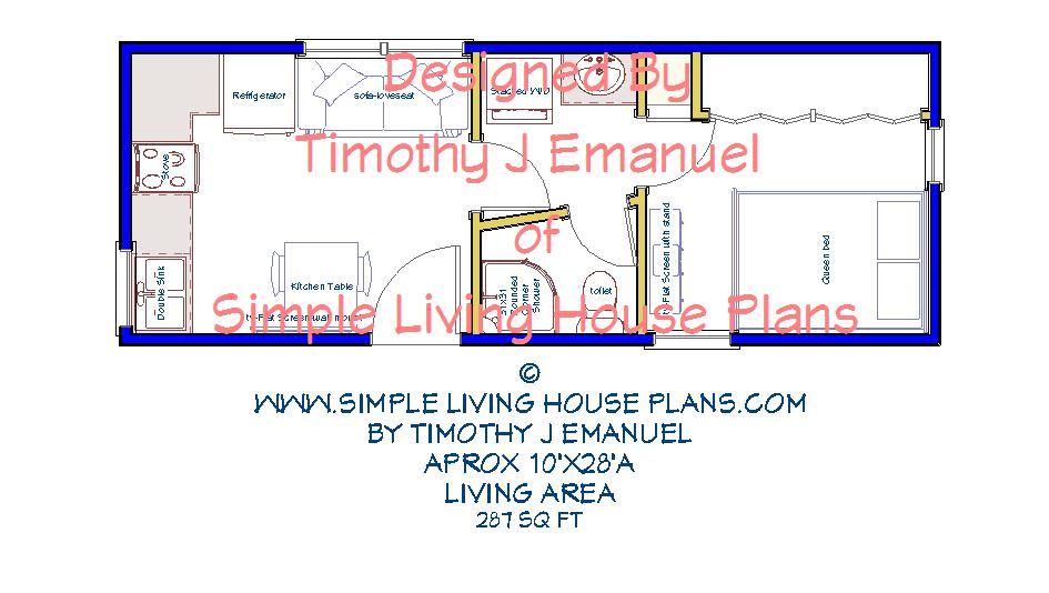 287sqft – 10×28’a -1bedrm/1bath- Tiny House design – ala cart