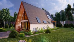 A frame house plan [2 bedrooms]