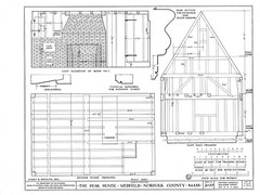 Traditional colonial shingled cottage, timber frame, printed architectural plans
