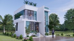 25X30 Small House Plan 7.5×9 Meter 4 Beds 4 Bath Terrace Roof PDF (A4 Hard Copy)