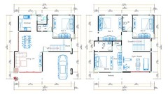 Custom House Plans 30×36 Feet 9×11 Meter 4 Beds 3 Baths Hip Roof (A4 Hard Copy)